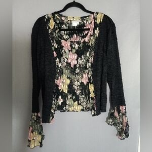 Alberto Makali Tank Top And Sweater Set Black And Floral Size L